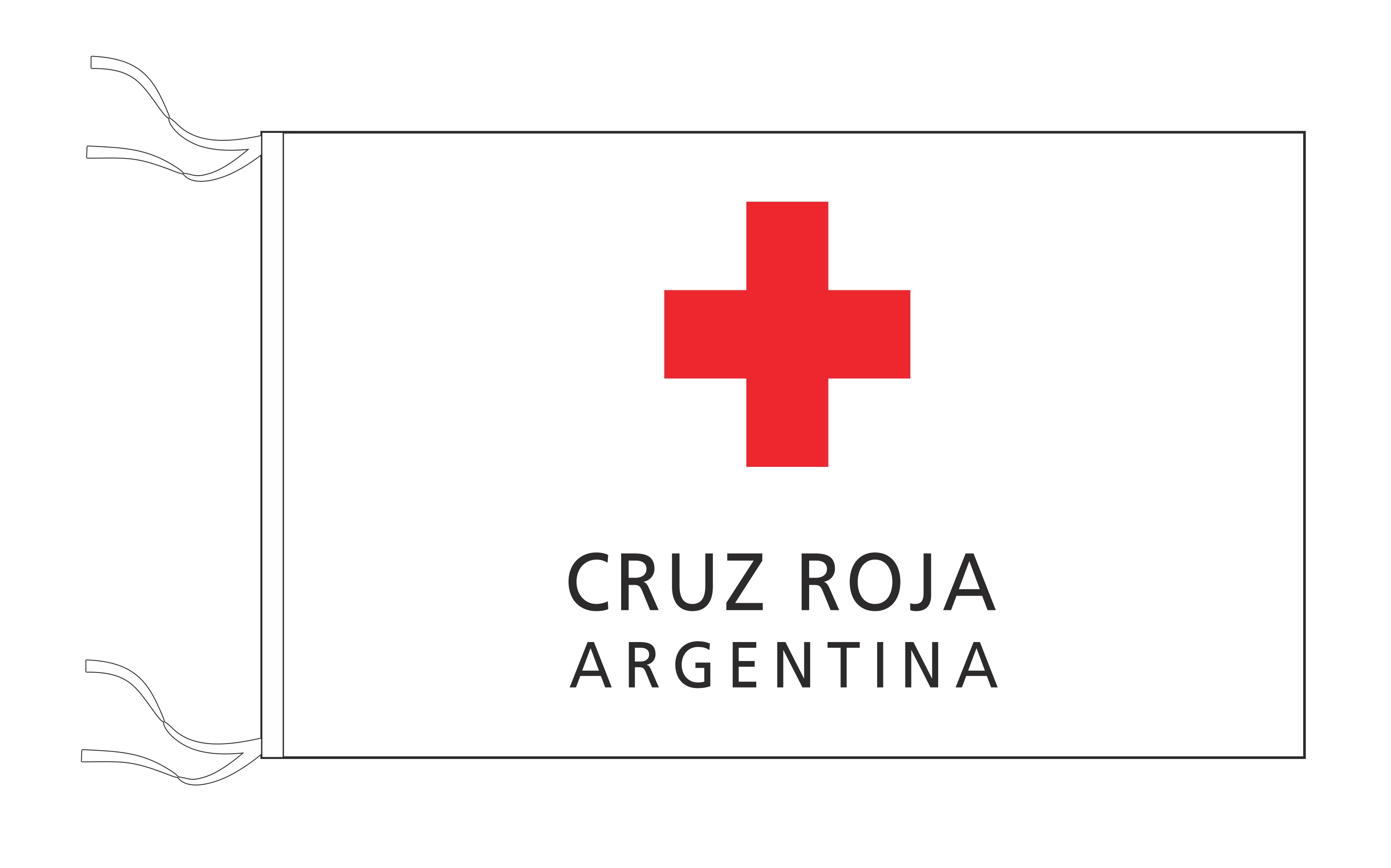 Cruz Roja Argentina medida 90 x 150 cm  Art:31203