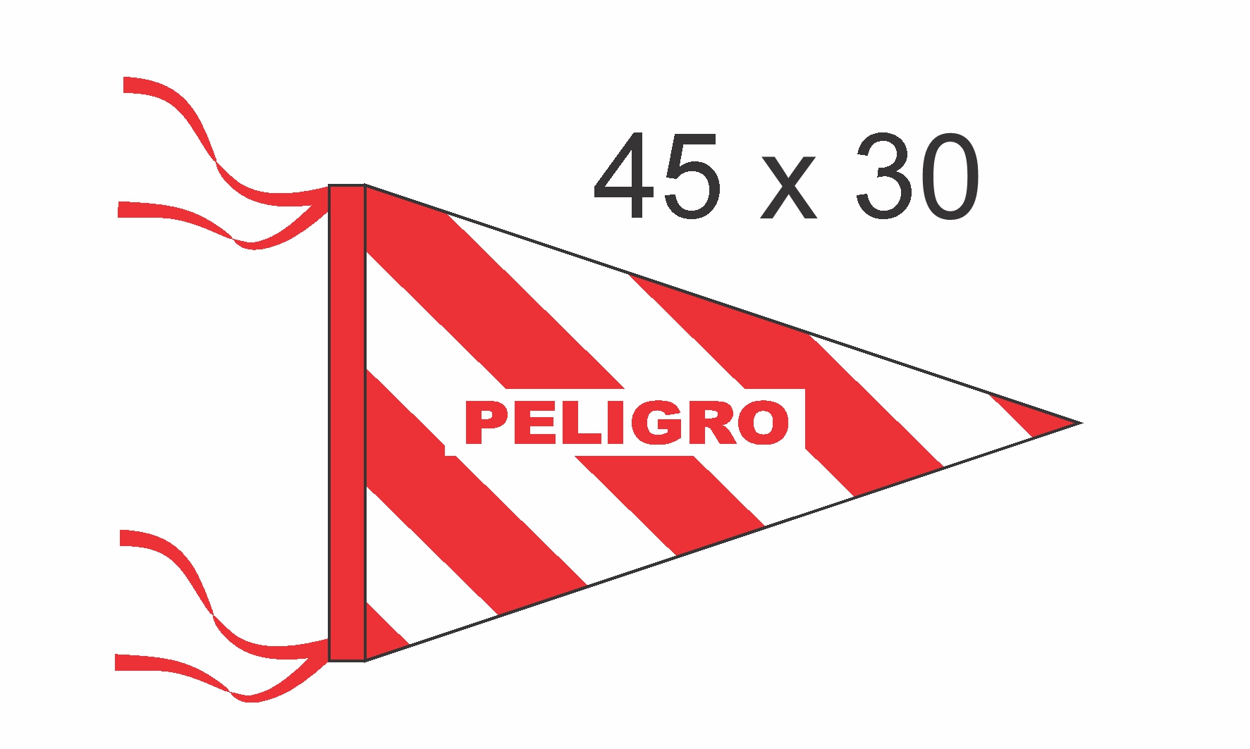 Peligro triangular medida 30 x 45 cm   art:5551