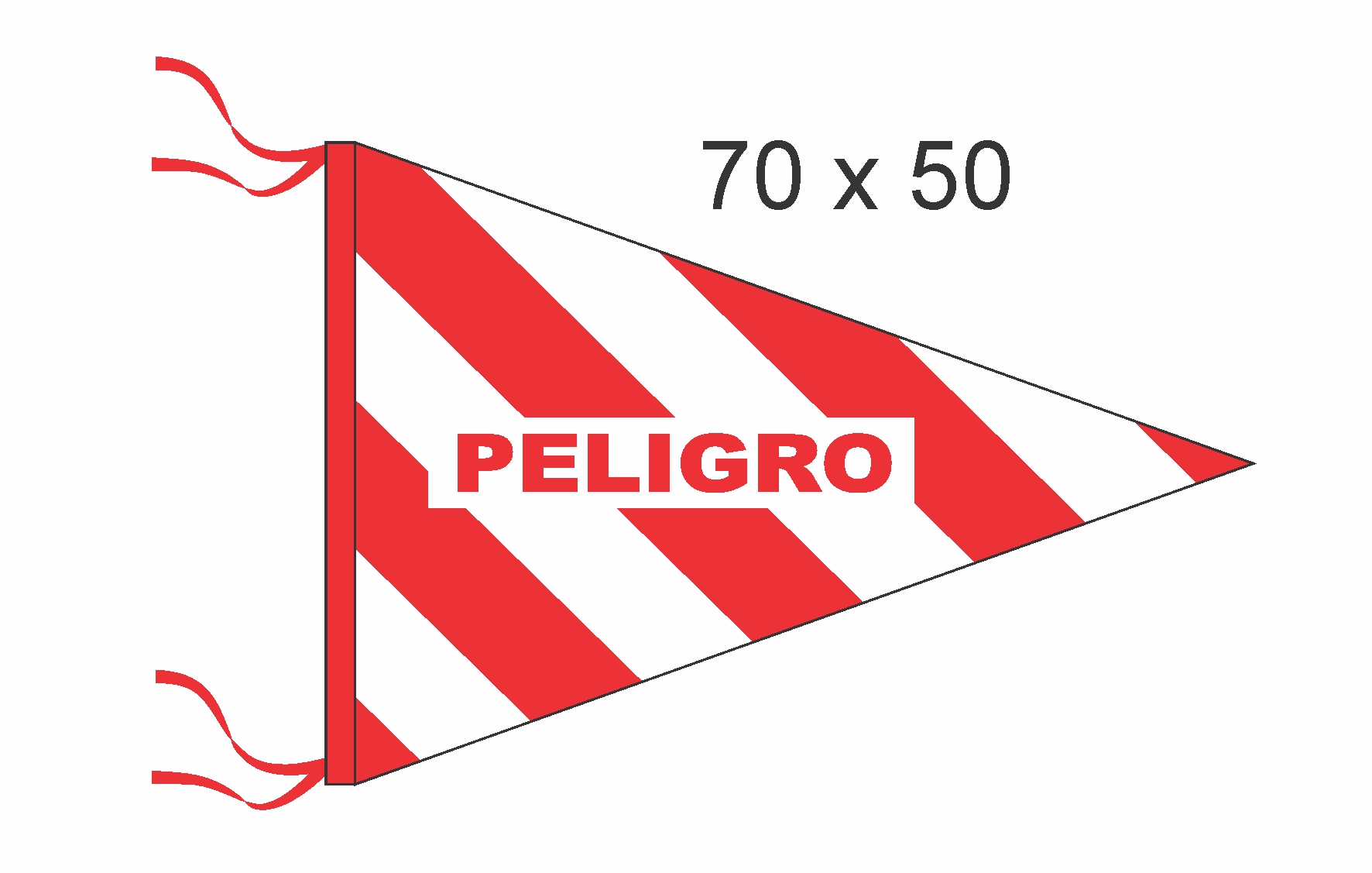 Peligro triangular medida 50 x 70 cm   art:5557