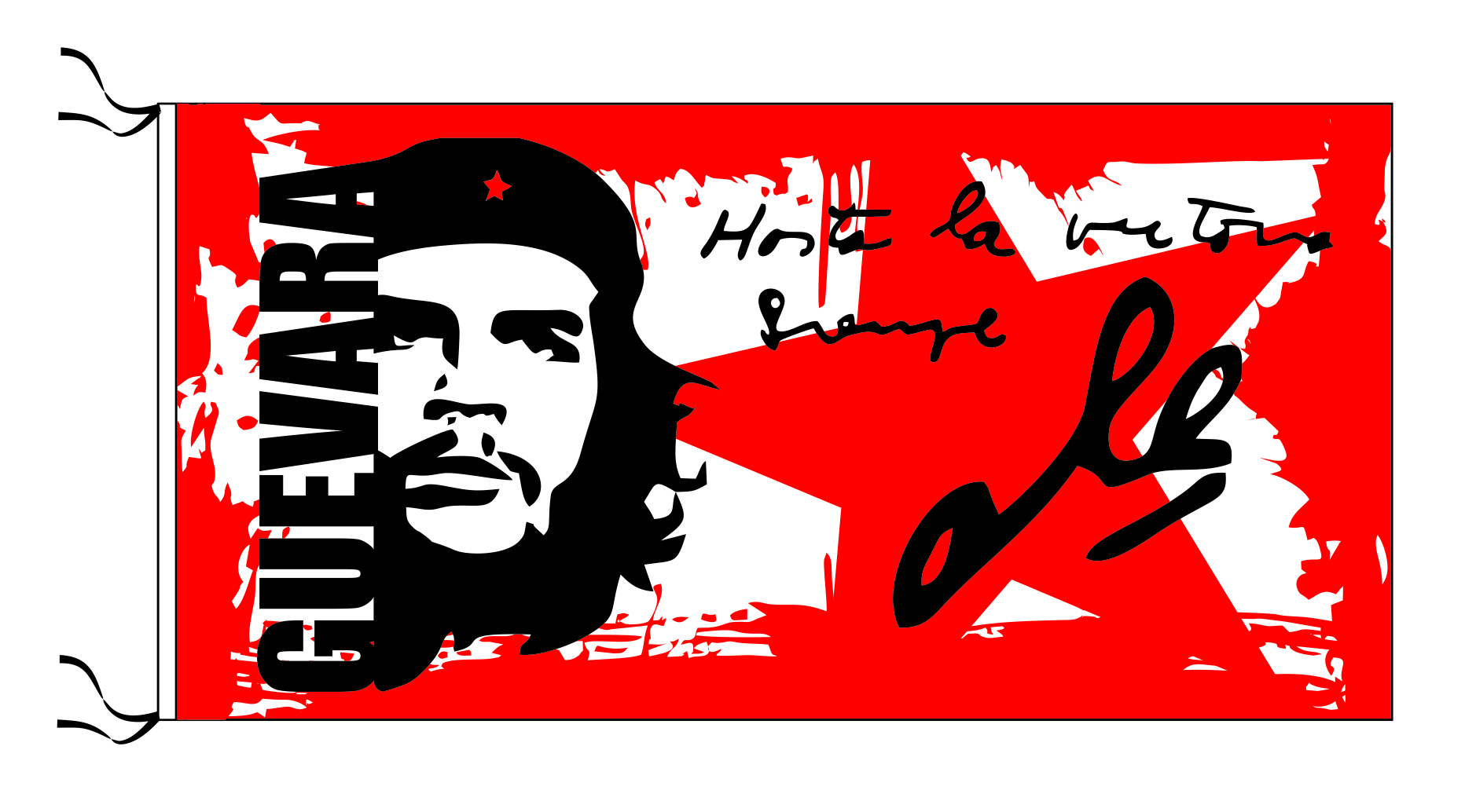 Che Guevara roja y blanca medida 45 x 70 cm   art:37411